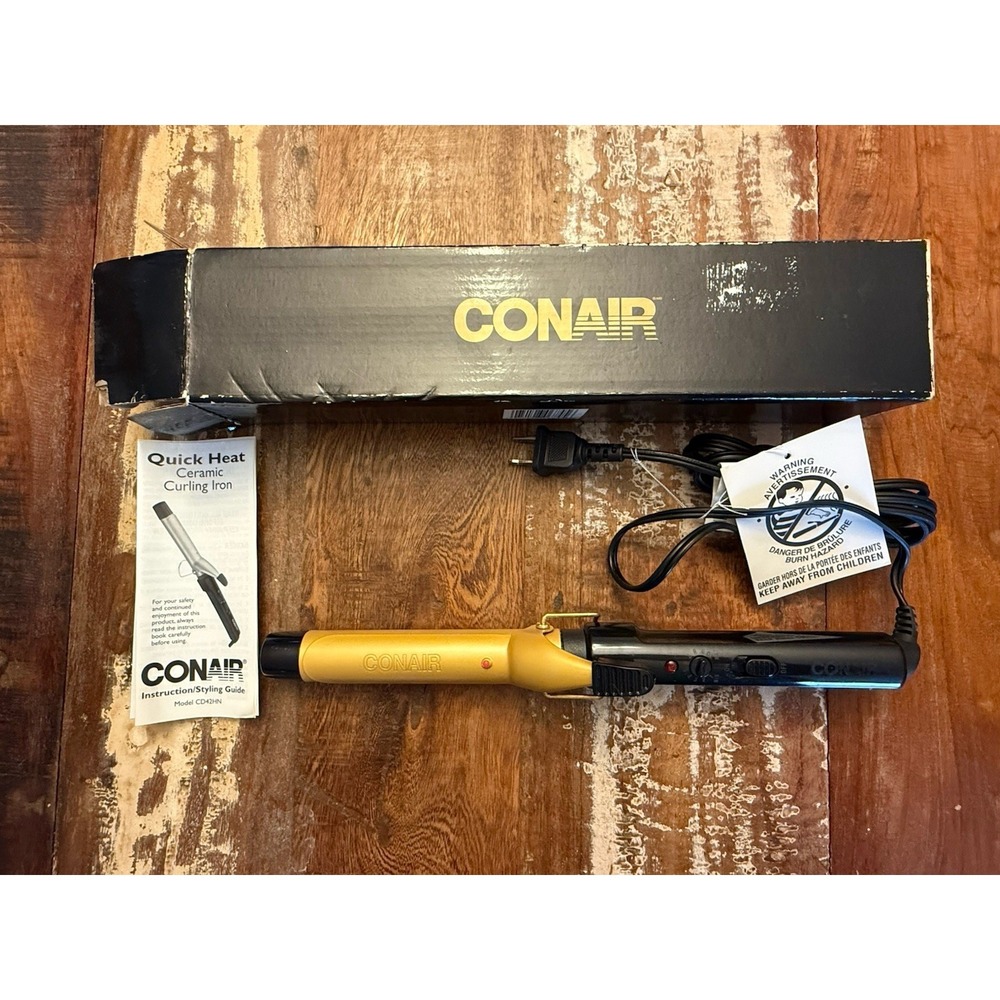 Conair Quick Heat Ceramic Barrel Curling Iron New Open Box‎ CD42HN 2006 READ